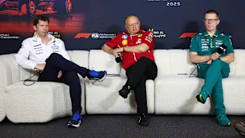 MELBOURNE, AUSTRALIA - MARCH 14: James Vowles, Team Principal of Williams, Frederic Vasseur, Team