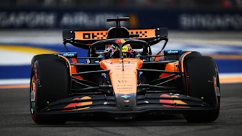 SINGAPORE, SINGAPORE - OCTOBER 03: Oscar Piastri of Australia driving the (81) McLaren MCL39