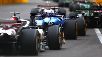 BAKU, AZERBAIJAN - SEPTEMBER 21: Alexander Albon of Thailand driving the (23) Williams FW47