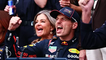 BAKU, AZERBAIJAN - SEPTEMBER 21: Race winner Max Verstappen of the Netherlands and Oracle Red Bull