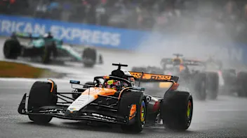 NORTHAMPTON, ENGLAND - JULY 06: Oscar Piastri of Australia driving the (81) McLaren MCL39 Mercedes