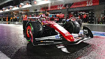 LAS VEGAS, NEVADA - NOVEMBER 21: Lewis Hamilton of Great Britain driving the (44) Scuderia Ferrari