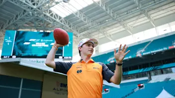 JEDDAH, SAUDI ARABIA - APRIL 20: Race winner Oscar Piastri of Australia and McLaren and Fourth
