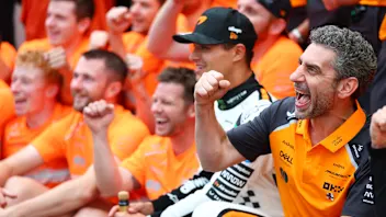 MONTE-CARLO, MONACO - MAY 25: Race winner Lando Norris of Great Britain and McLaren Andrea Stella,