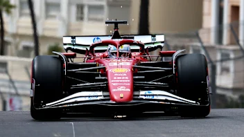 MONTE-CARLO, MONACO - MAY 23: Sparks fly behind Charles Leclerc of Monaco driving the (16) Scuderia