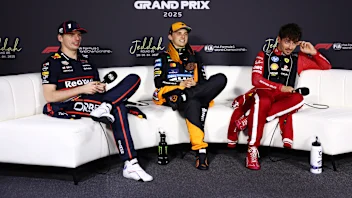 JEDDAH, SAUDI ARABIA - APRIL 20: Race winner Oscar Piastri of Australia and McLaren Second placed