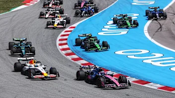BARCELONA, SPAIN - JUNE 01: Pierre Gasly of France driving the (10) Alpine F1 A525 Renault, leads