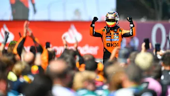 BARCELONA, SPAIN - JUNE 01: Race winner Oscar Piastri of Australia and McLaren celebrates on