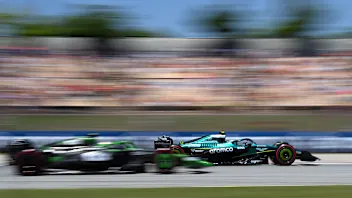 BARCELONA, SPAIN - MAY 31: Fernando Alonso of Spain driving the (14) Aston Martin F1 Team AMR25