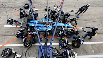 SUZUKA, JAPAN - MARCH 29: Carlos Sainz of Spain driving the (55) Williams FW48 Mercedes makes a