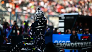 SUZUKA, JAPAN - MARCH 28: Pole position qualifier Andrea Kimi Antonelli of Italy and Mercedes AMG