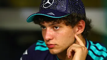 SINGAPORE, SINGAPORE - OCTOBER 08: Andrea Kimi Antonelli of Italy and Mercedes AMG Petronas F1 Team