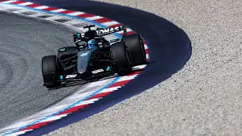 SPIELBERG, AUSTRIA - JUNE 28: George Russell of Great Britain driving the (63) Mercedes AMG