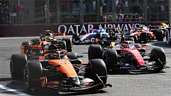 BAKU, AZERBAIJAN - SEPTEMBER 26: Oscar Piastri of Australia driving the (81) McLaren MCL40 Mercedes