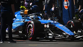 BAKU, AZERBAIJAN - SEPTEMBER 24: Alexander Albon of Thailand driving the (23) Williams FW48