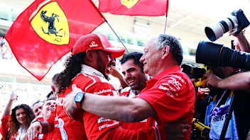 BARCELONA, SPAIN - JUNE 14: Race winner Lewis Hamilton of Great Britain and Scuderia Ferrari and
