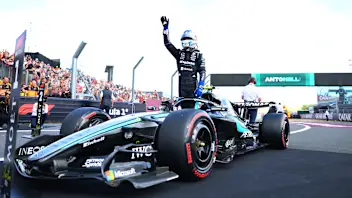 NORTHAMPTON, ENGLAND - JULY 04: Pole position qualifier Andrea Kimi Antonelli of Italy and Mercedes