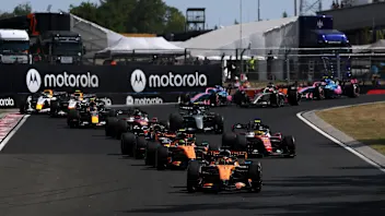 BUDAPEST, HUNGARY - JULY 26: Oscar Piastri of Australia driving the (81) McLaren MCL40 Mercedes