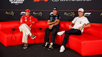 MEXICO CITY, MEXICO - OCTOBER 29: Charles Leclerc of Monaco and Scuderia Ferrari, Alexander Albon