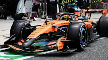 MIAMI, FLORIDA - MAY 03: Oscar Piastri of Australia driving the (81) McLaren MCL40 Mercedes in the