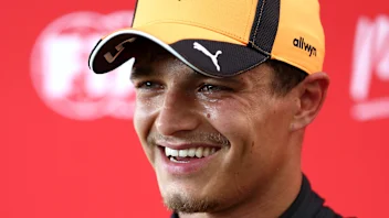MIAMI, FLORIDA - MAY 01: Sprint Pole qualifier Lando Norris of Great Britain and McLaren is