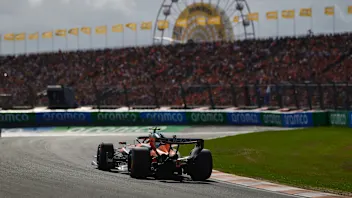 ZANDVOORT, NETHERLANDS - AUGUST 22: Lando Norris of Great Britain driving the (1) McLaren MCL40