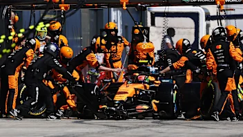 MADRID, SPAIN - SEPTEMBER 13: Lando Norris of Great Britain driving the (1) McLaren MCL40 Mercedes