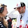 MADRID, SPAIN - SEPTEMBER 13: Laura Mueller, Race Engineer of Haas F1 and Esteban Ocon of France