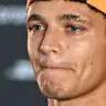 MONZA, ITALY - SEPTEMBER 03: Lando Norris of Great Britain and McLaren is interviewed during