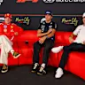 MEXICO CITY, MEXICO - OCTOBER 29: Charles Leclerc of Monaco and Scuderia Ferrari, Alexander Albon