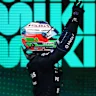 AUSTIN, TEXAS - OCTOBER 25: Race winner Andrea Kimi Antonelli of Italy and Mercedes AMG Petronas F1