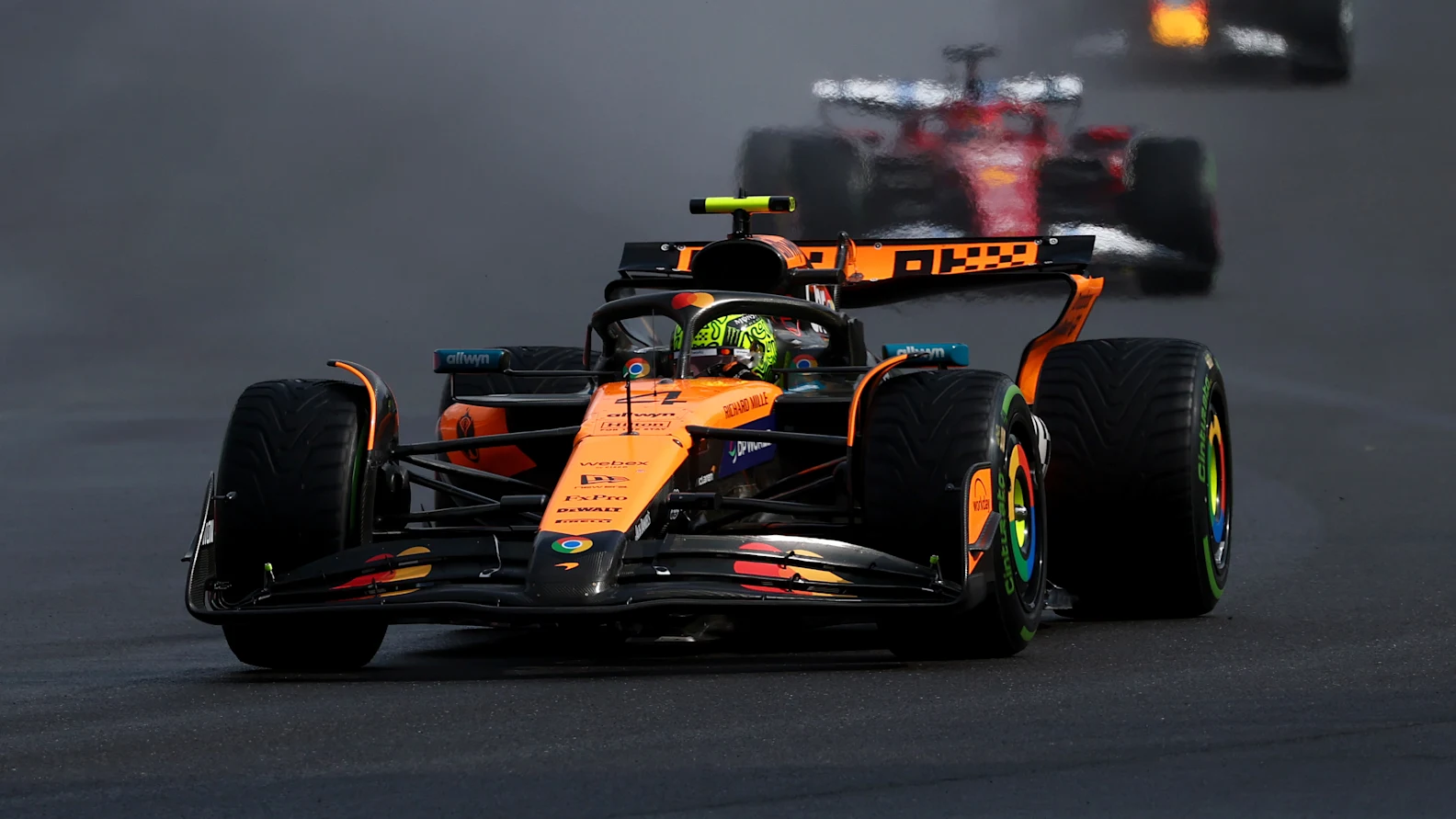 SPA, BELGIUM - JULY 27: Lando Norris of Great Britain driving the (4) McLaren MCL39 Mercedes on