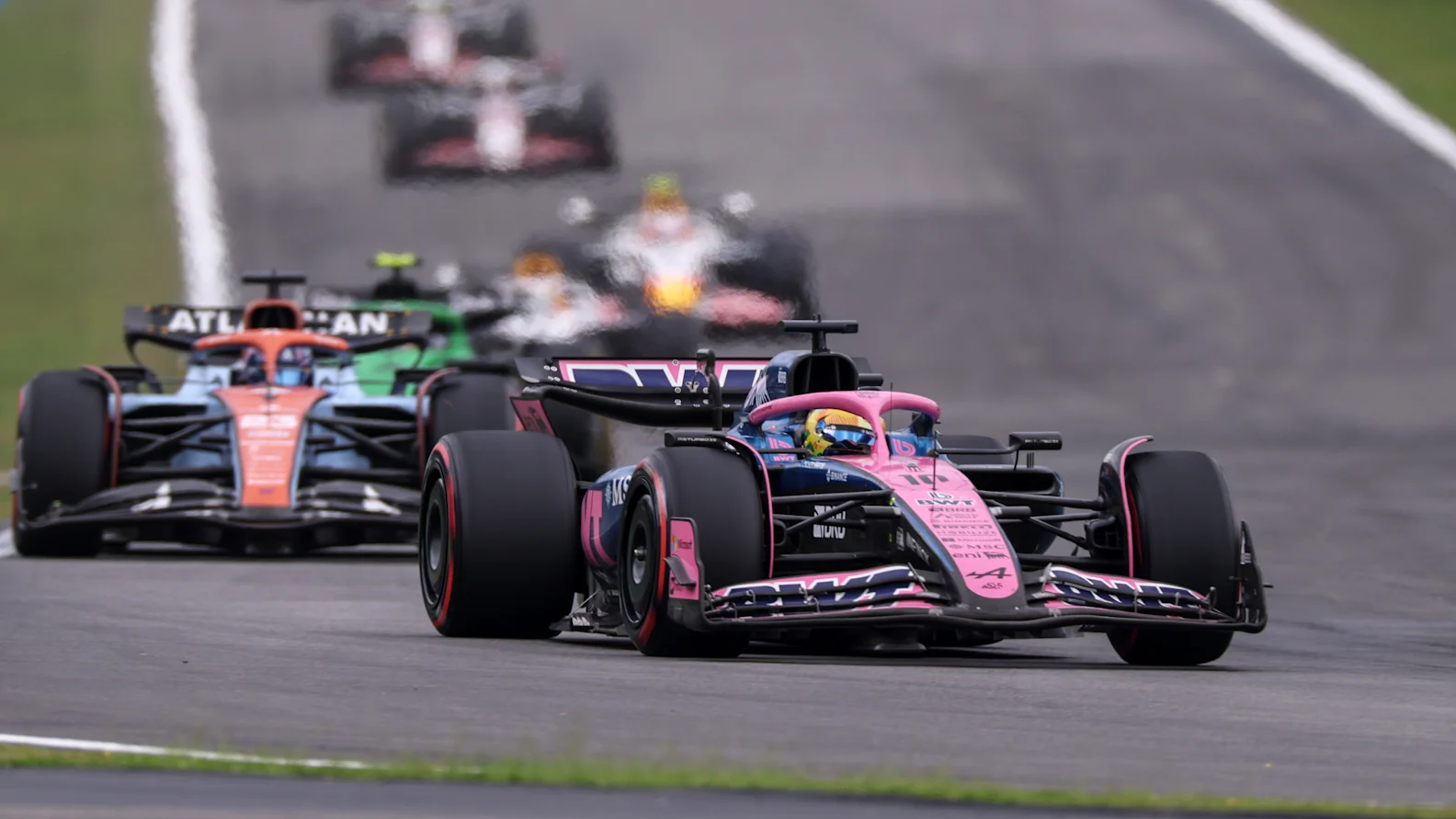 SAO PAULO, BRAZIL - NOVEMBER 08: Pierre Gasly of France driving the (10) Alpine F1 A525 Renault