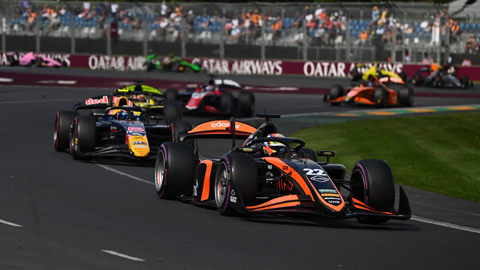 MELBOURNE, AUSTRALIA - MARCH 08: Nico Varrone of Argentina and Van Amersfoort Racing (22) leads