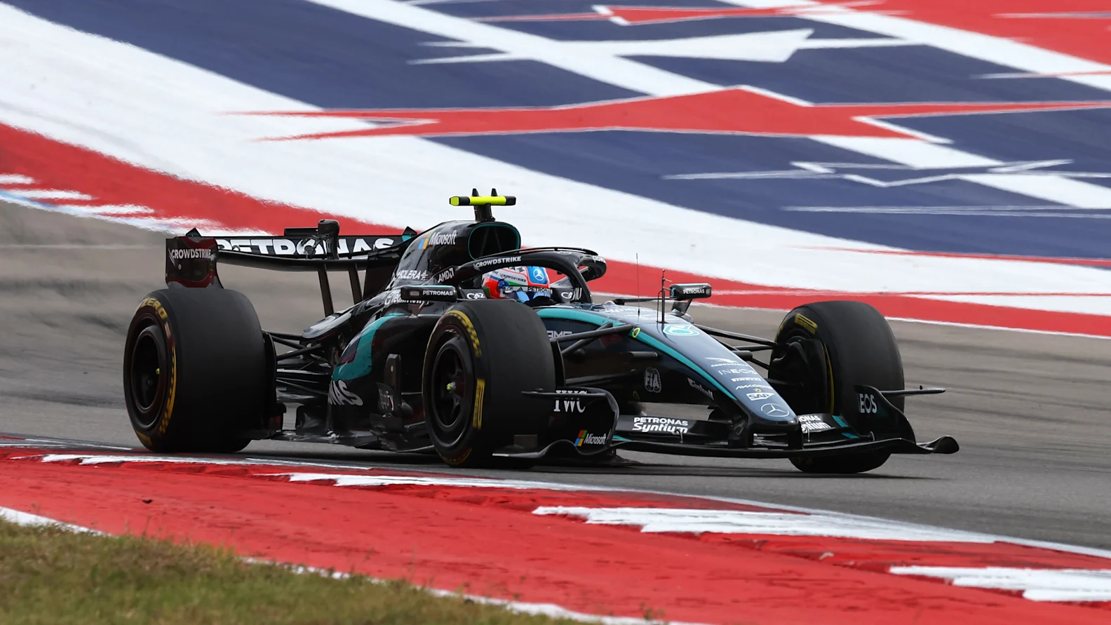 AUSTIN, TEXAS - OCTOBER 25: Andrea Kimi Antonelli of Italy driving the (12) Mercedes AMG Petronas