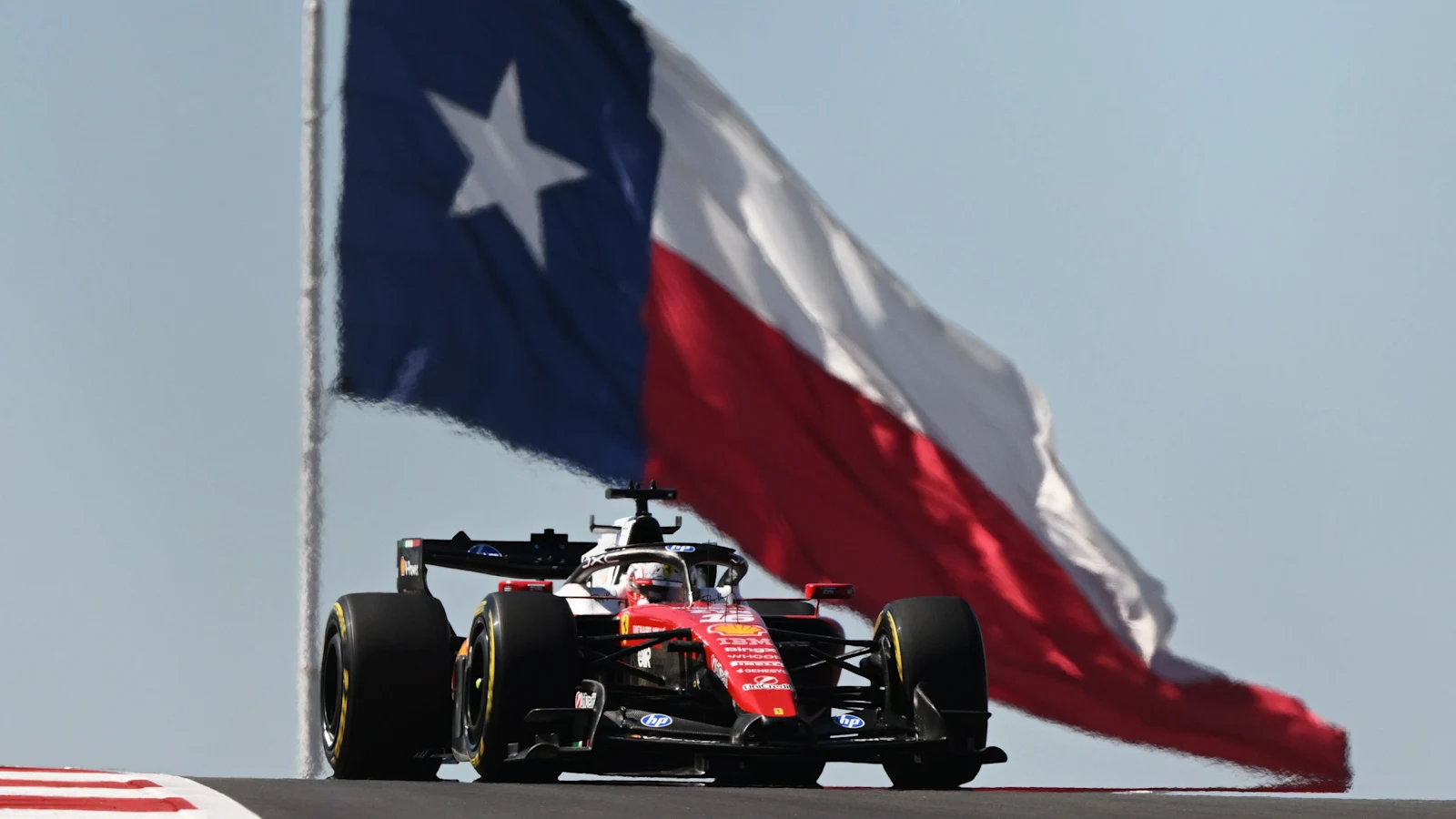 Charles Leclerc's Ferrari SF-26 at Circuit of the Americas during the 2026 United States Grand Prix weekend. Illustrative Formula 1 photograph.