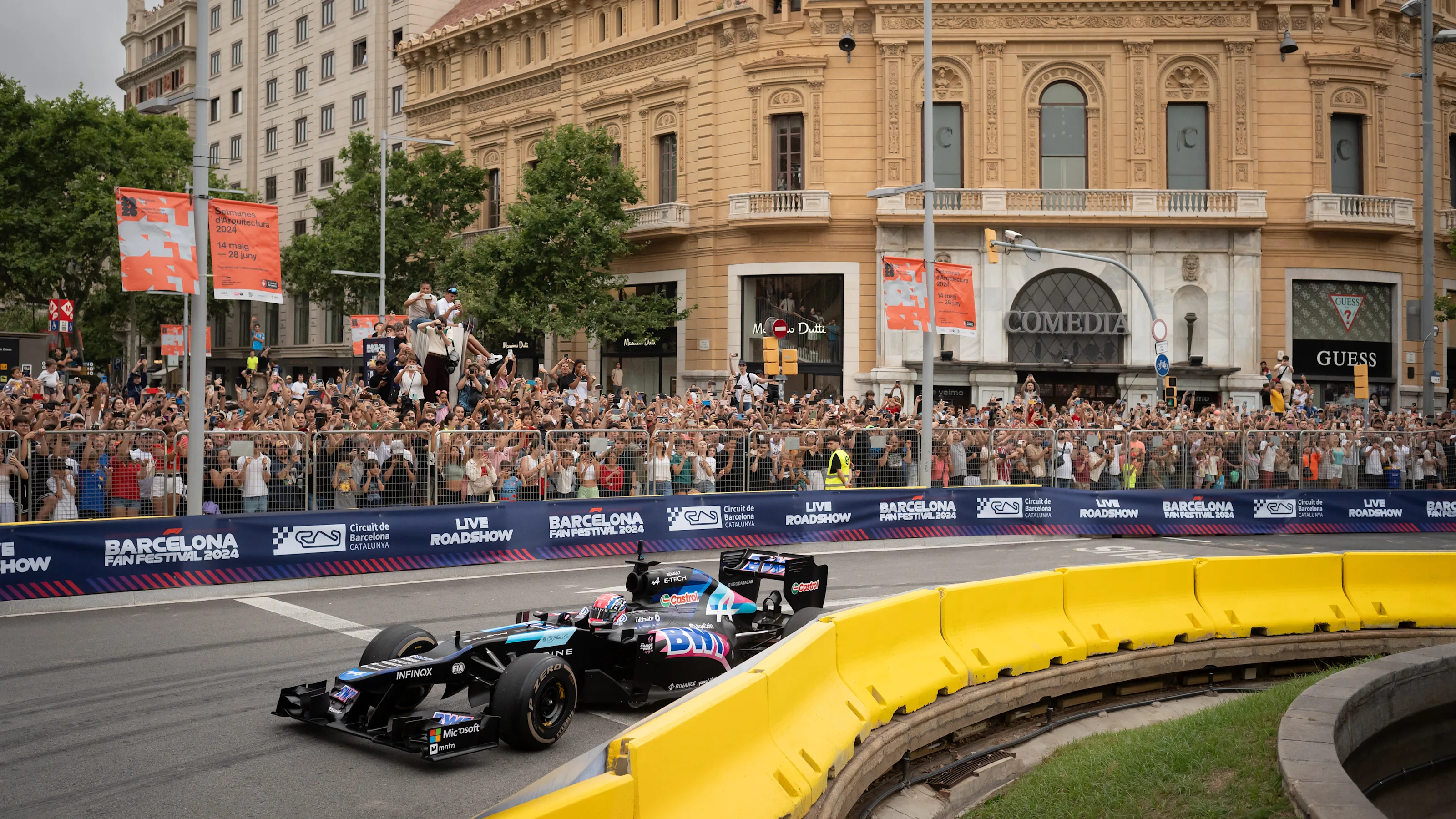 BARCELONA CATALONIA, SPAIN - JUNE 19: A single-seater during the Formula 1 Live Barcelona Road