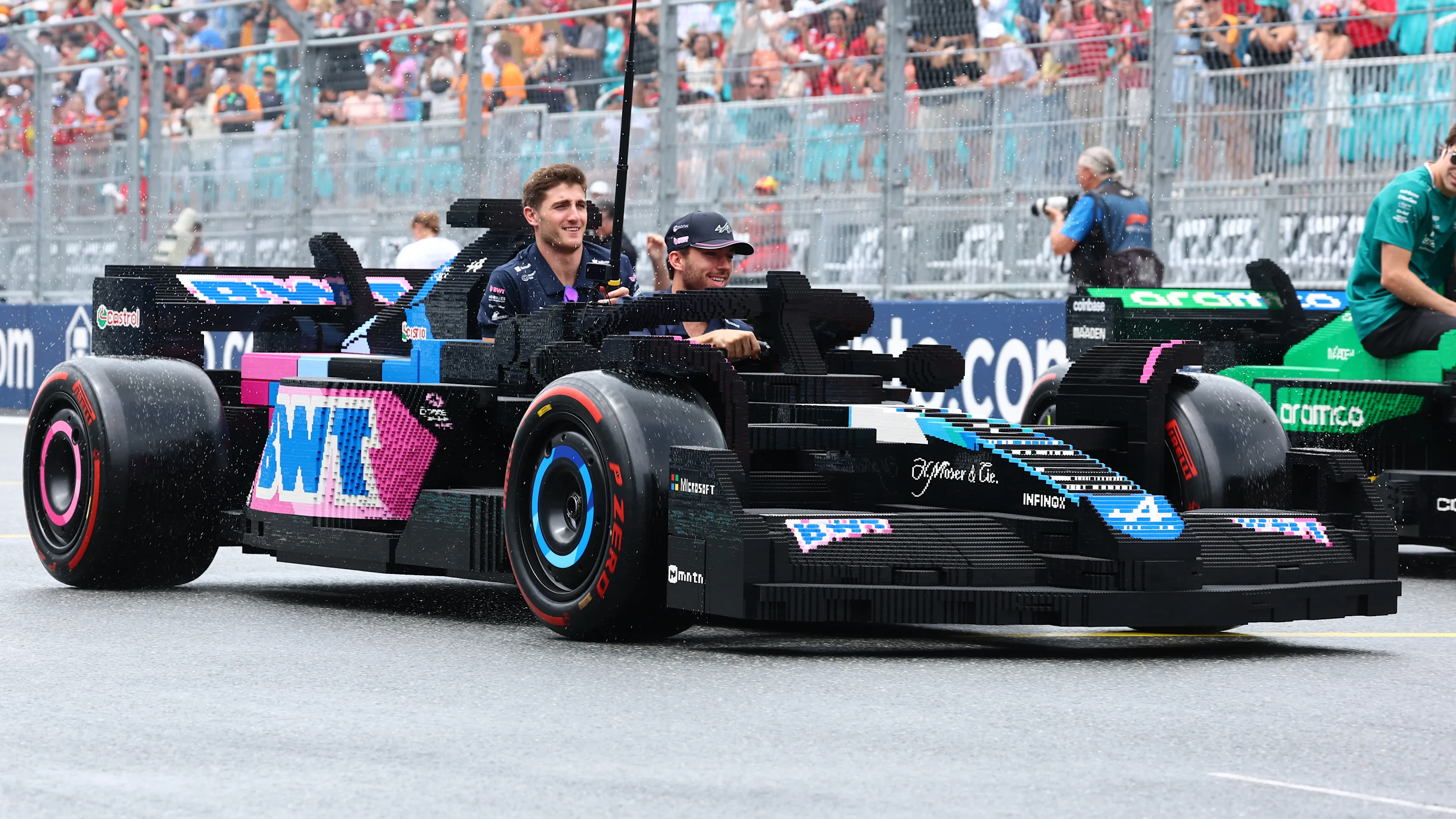 MIAMI, FLORIDA - MAY 04: Pierre Gasly of France and Alpine F1 and Jack Doohan of Australia and