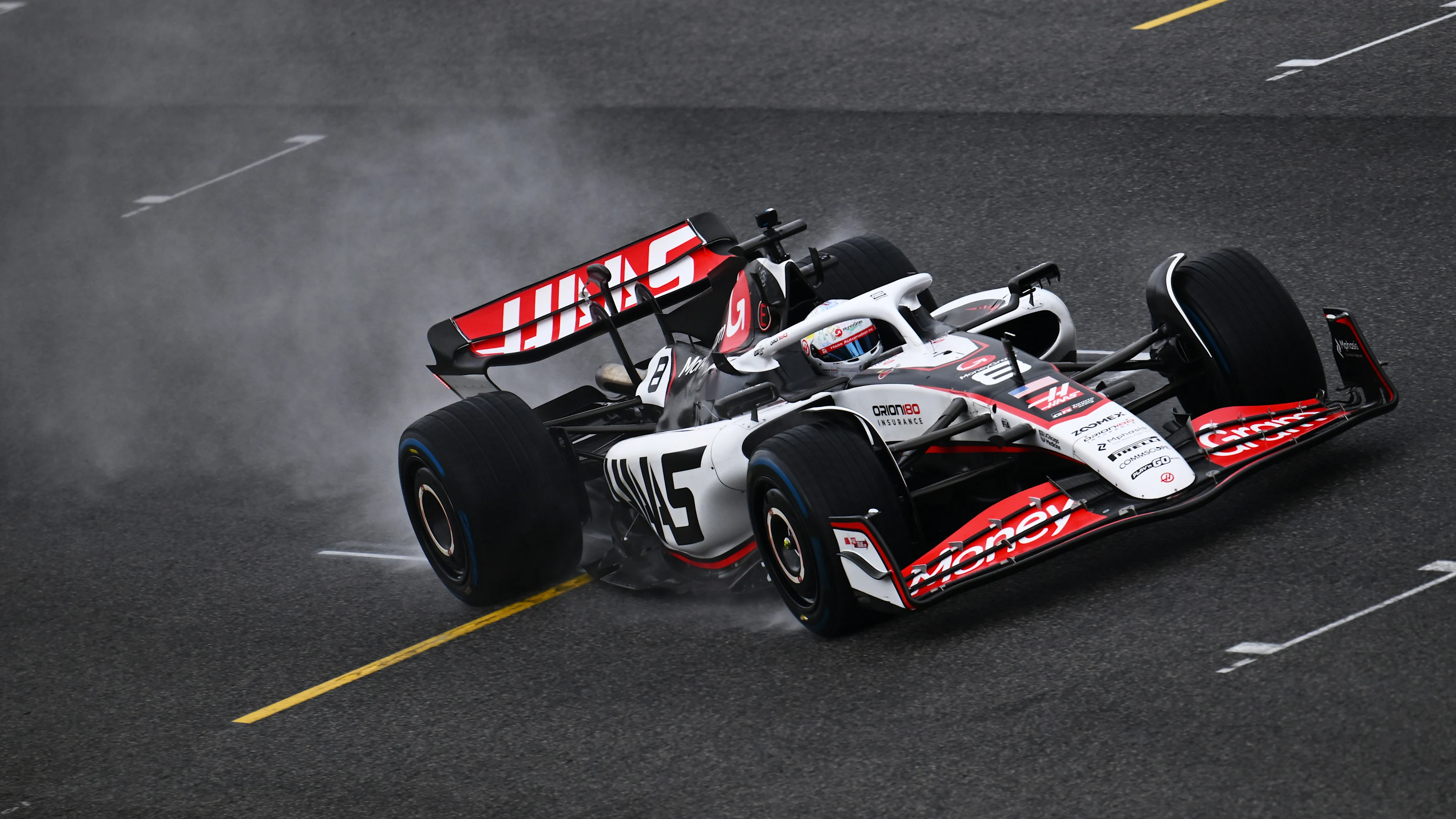 SCARPERIA, ITALY - SEPTEMBER 26: Romain Grosjean of France driving the (8) Haas F1 Ferrari on track