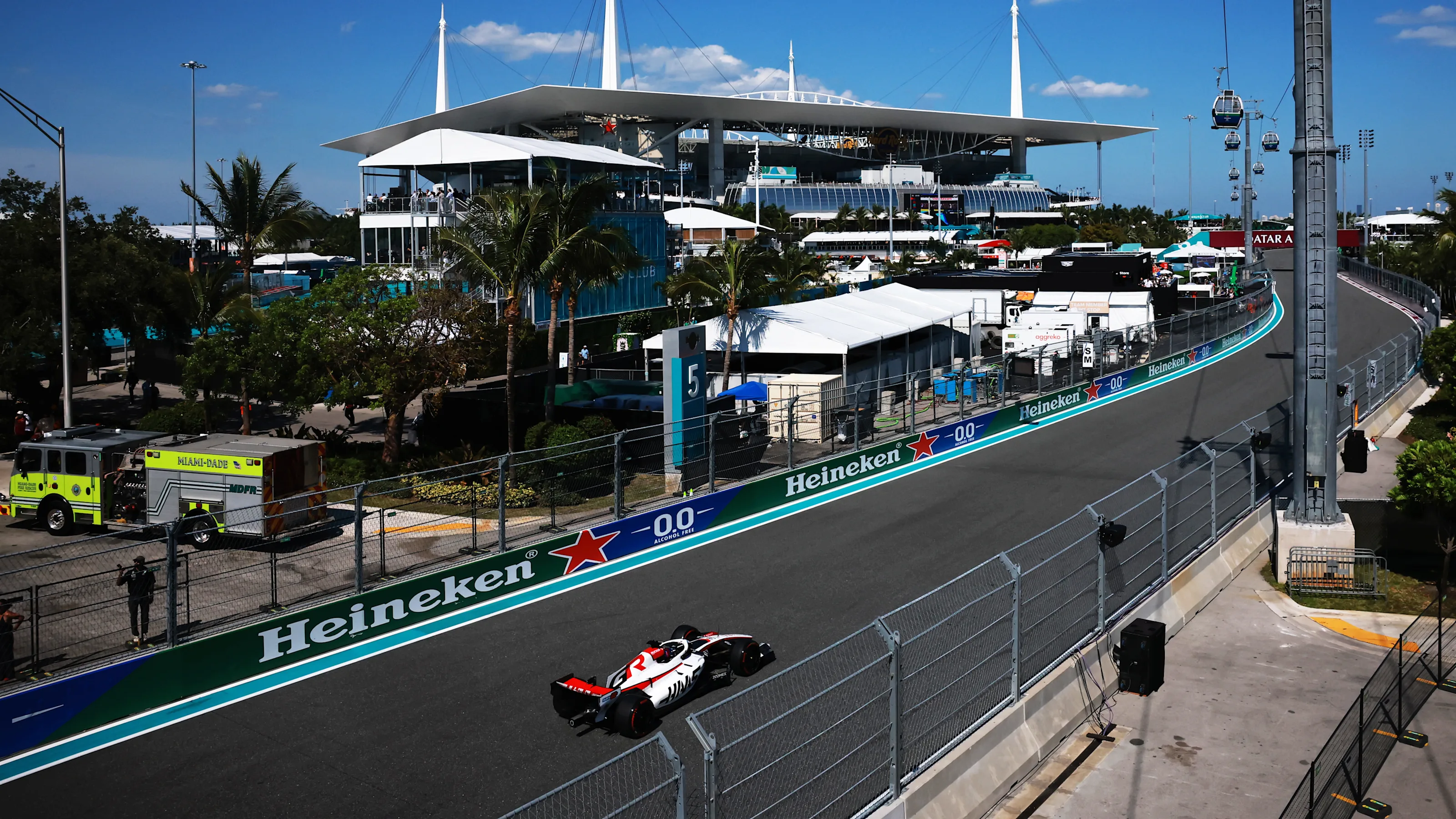 MIAMI, FLORIDA - MAY 02: Esteban Ocon of France driving the (31) Haas F1 VF-26 Ferrari on track