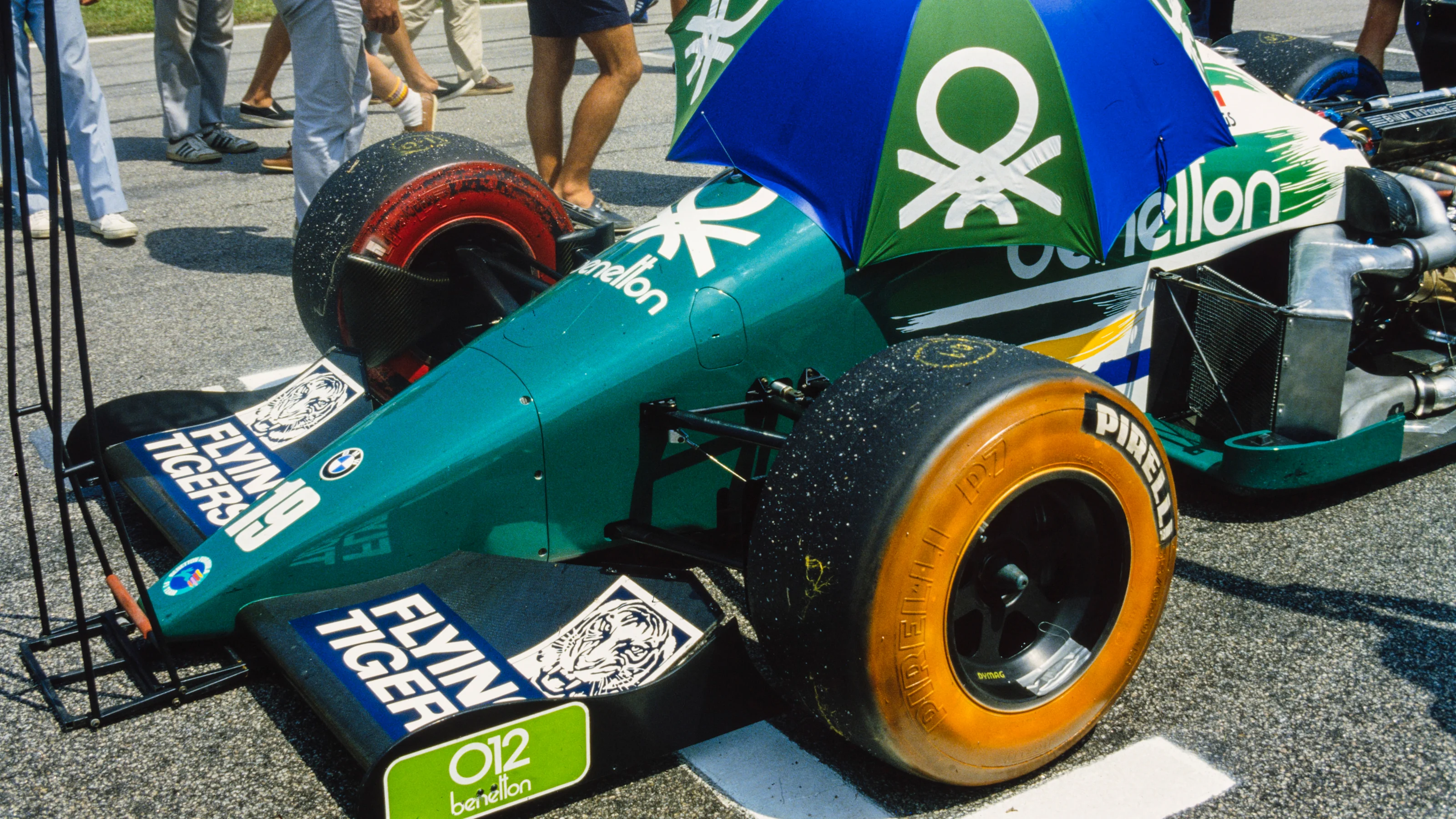 AUTODROMO INTERNACIONAL NELSON PIQUET, BRAZIL - MARCH 23: Teo Fabi's Benetton B186 BMW on the grid