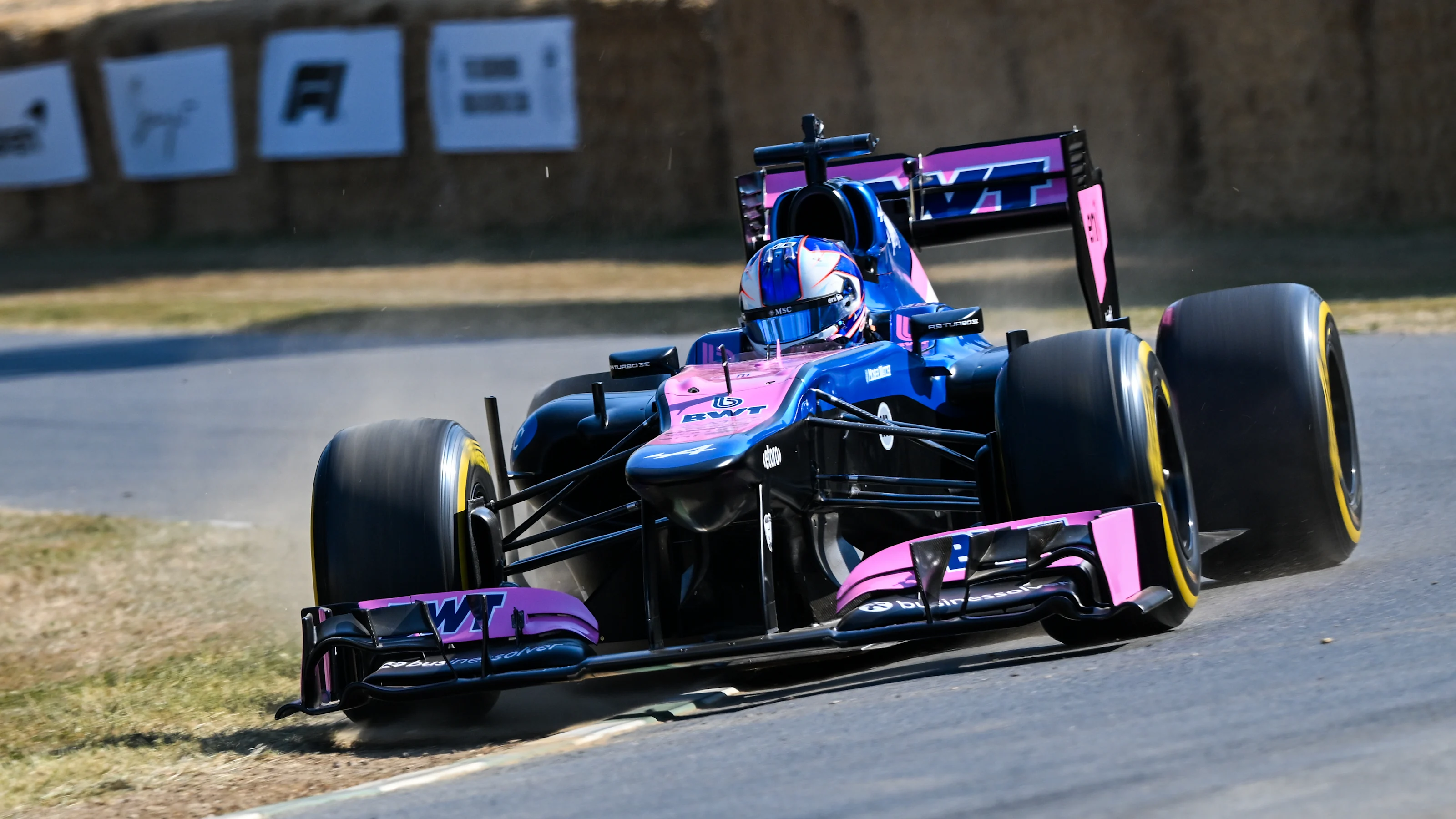 CHICHESTER, ENGLAND - JULY 10: Alex Dunne drives the BWT Alpine F1 Team E20 during the Goodwood