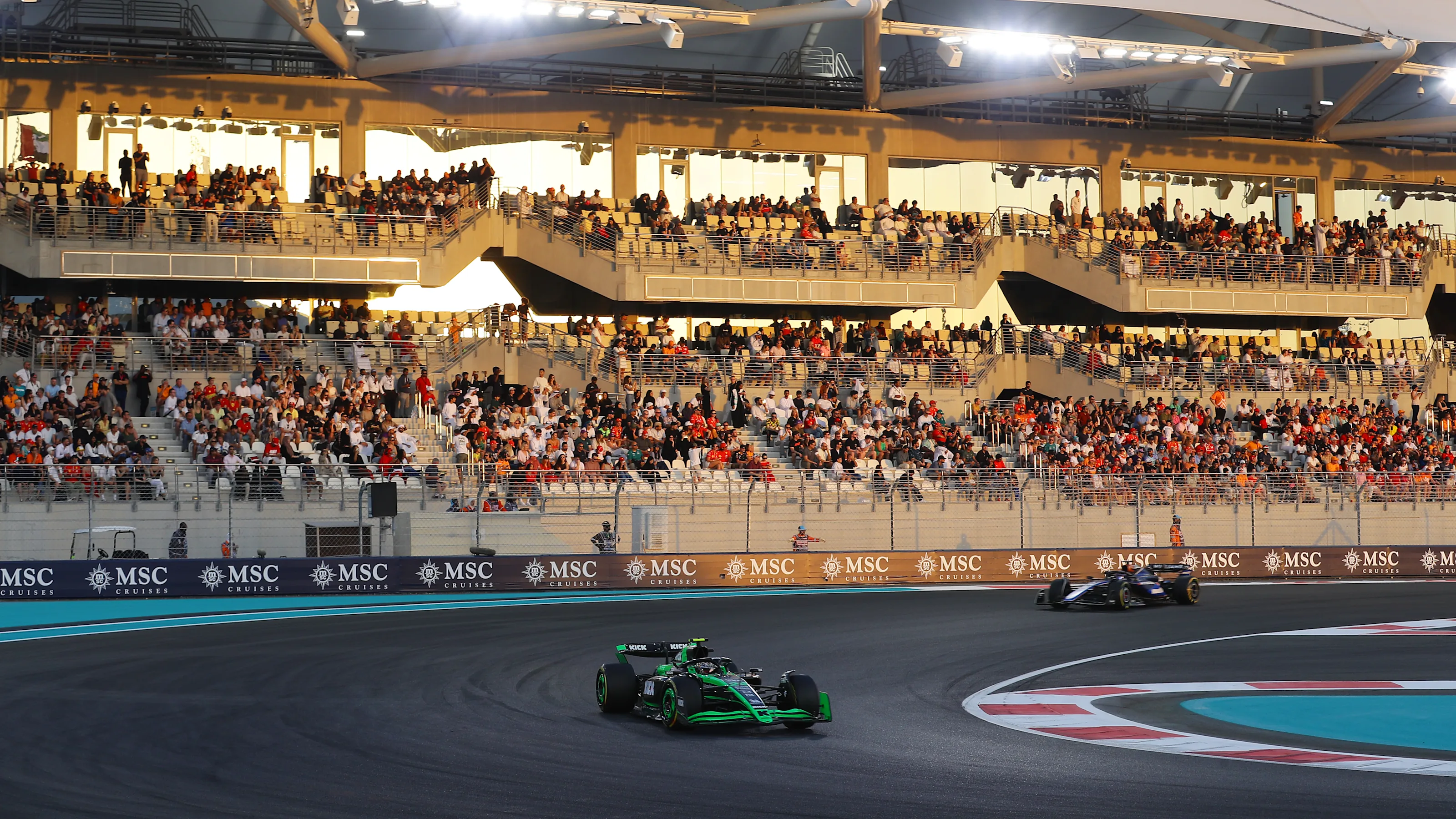 ABU DHABI, UNITED ARAB EMIRATES - DECEMBER 08: Zhou Guanyu of China driving the (24) Kick Sauber