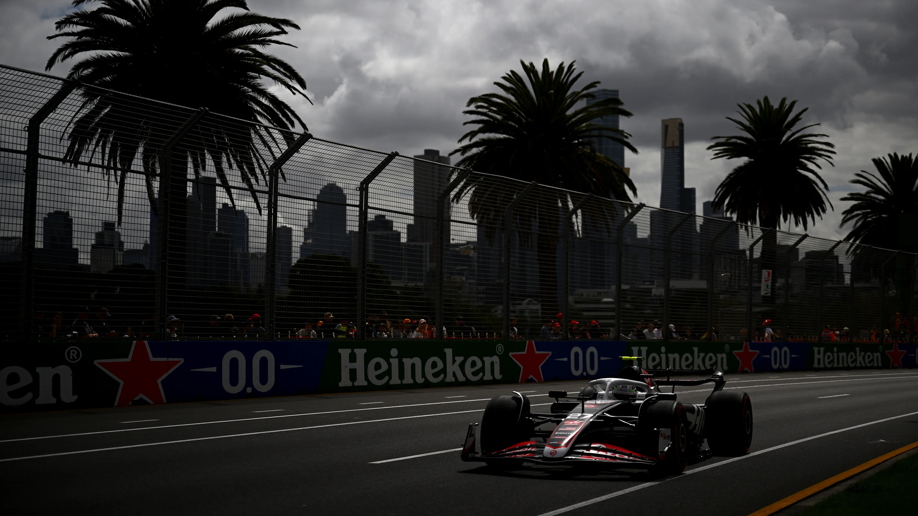 MELBOURNE, AUSTRALIA - MARCH 23: Nico Hulkenberg of Germany driving the (27) Haas F1 VF-24 Ferrari