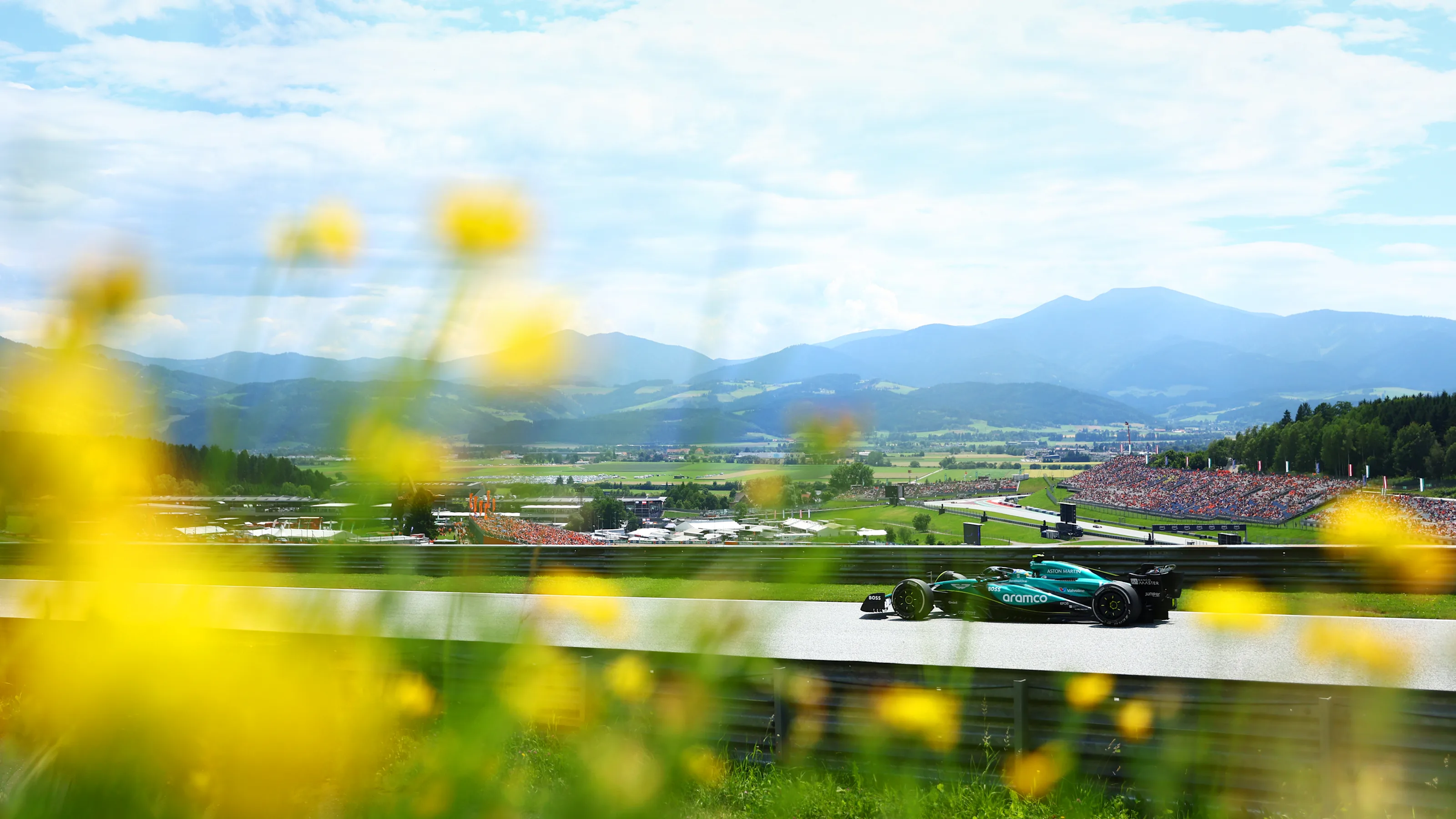 SPIELBERG, AUSTRIA - JUNE 28: Fernando Alonso of Spain driving the (14) Aston Martin AMR24 Mercedes