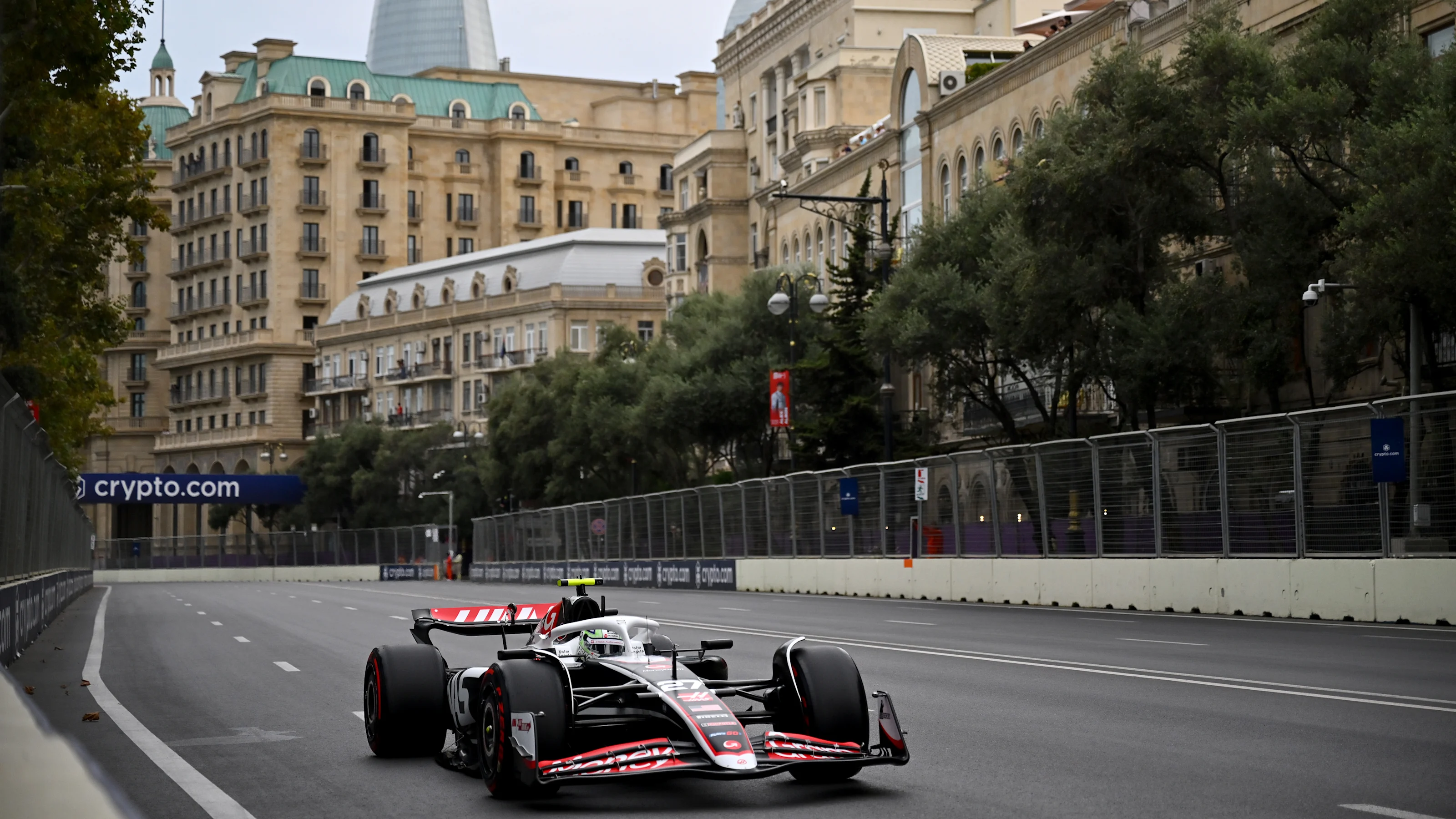 BAKU, AZERBAIJAN - SEPTEMBER 14: Nico Hulkenberg of Germany driving the (27) Haas F1 VF-24 Ferrari