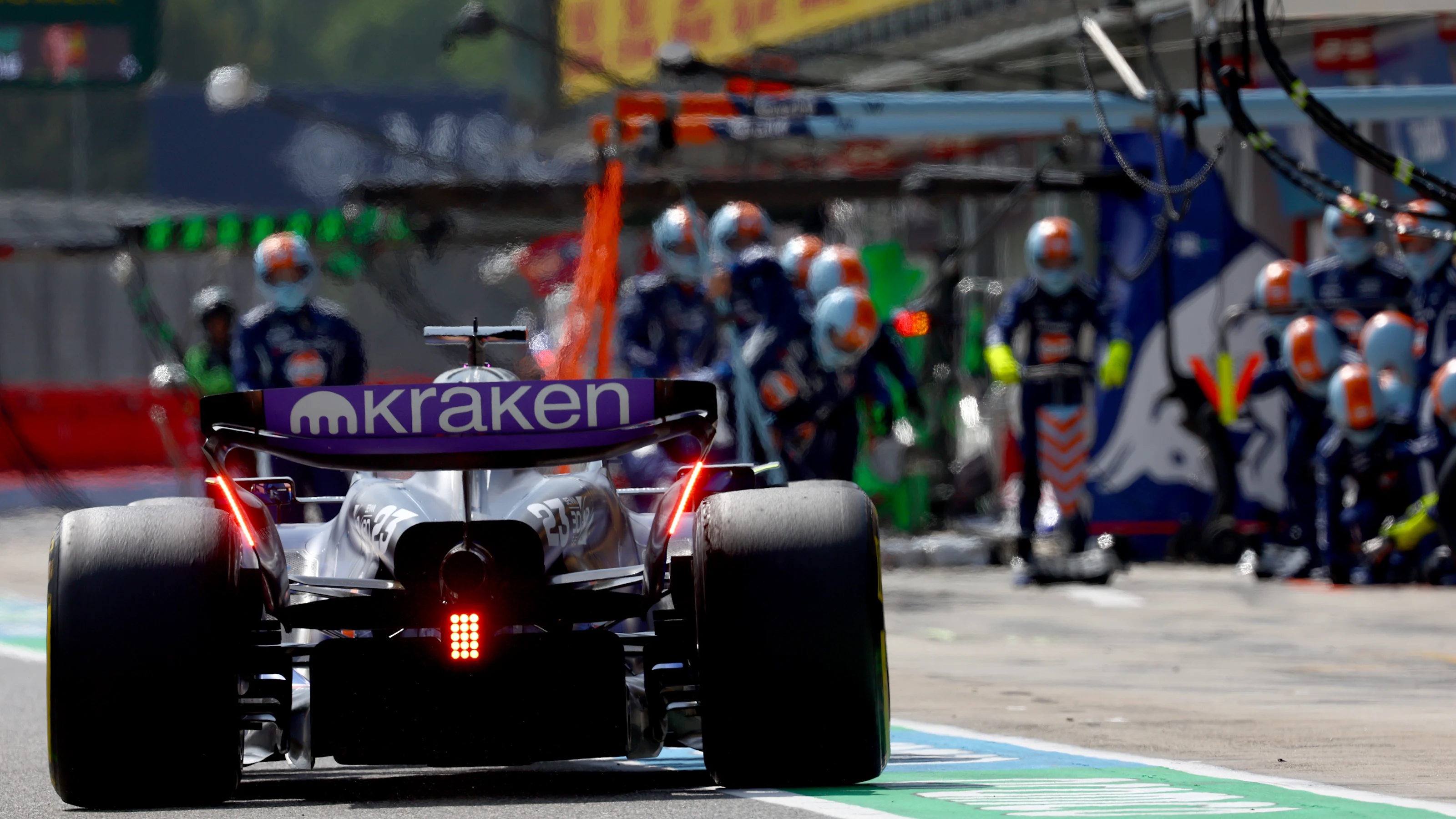 IMOLA, ITALY - MAY 19: Alexander Albon of Thailand driving the (23) Williams FW46 Mercedes makes a
