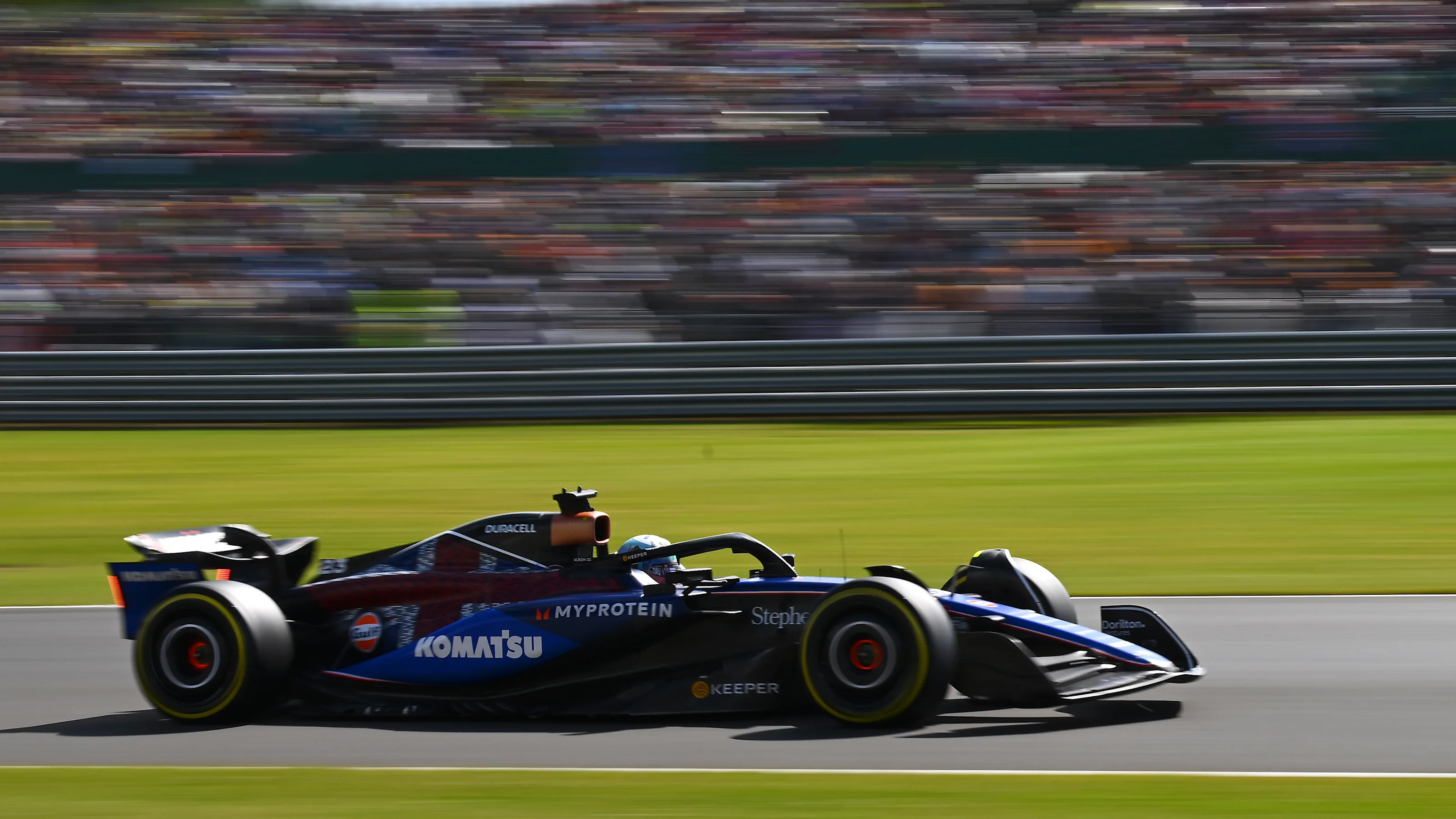 NORTHAMPTON, ENGLAND - JULY 07: Alexander Albon of Thailand driving the (23) Williams FW46 Mercedes