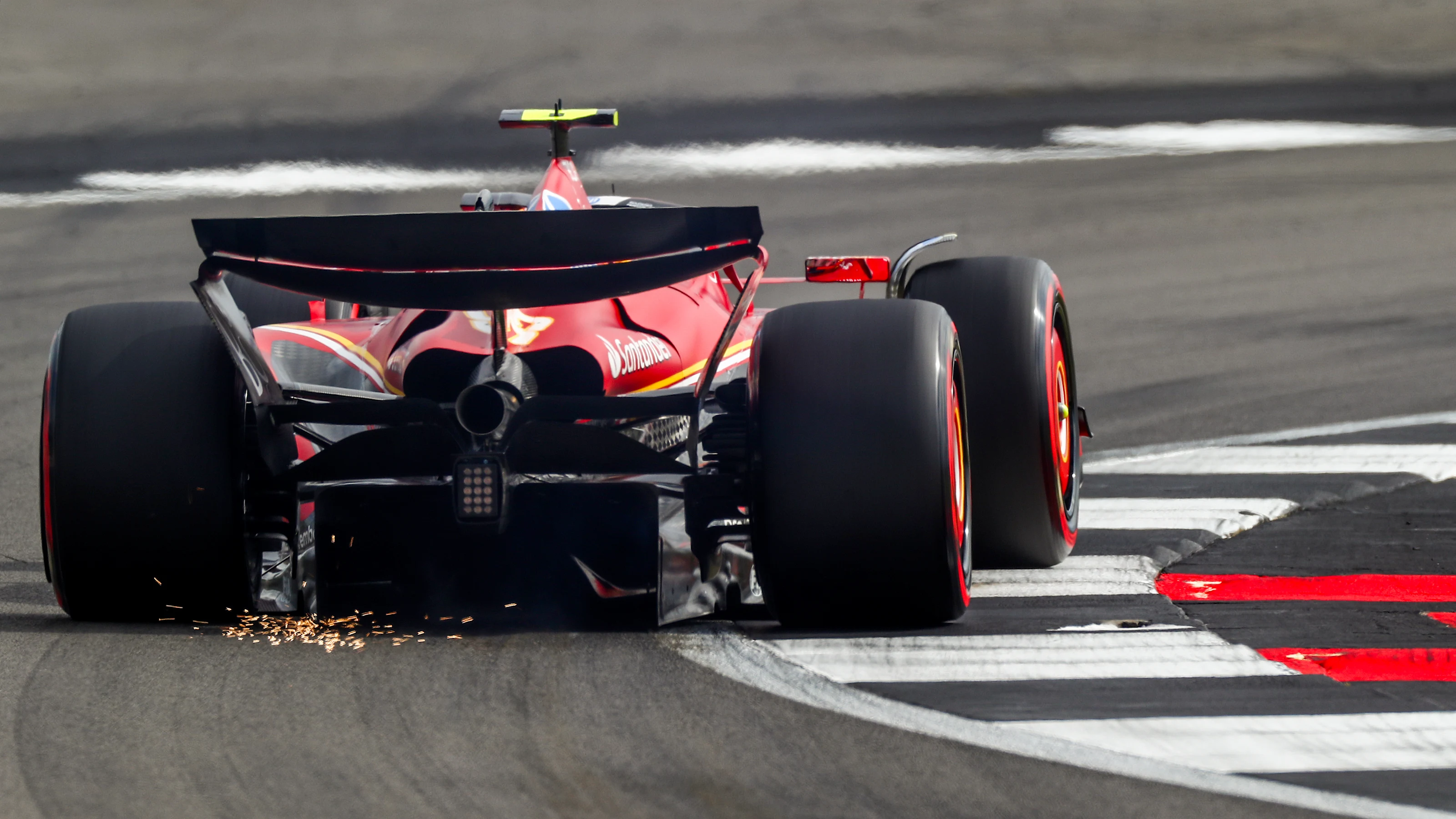 NORTHAMPTON, ENGLAND - JULY 05: Carlos Sainz of Ferrari and Spain during practice ahead of the F1