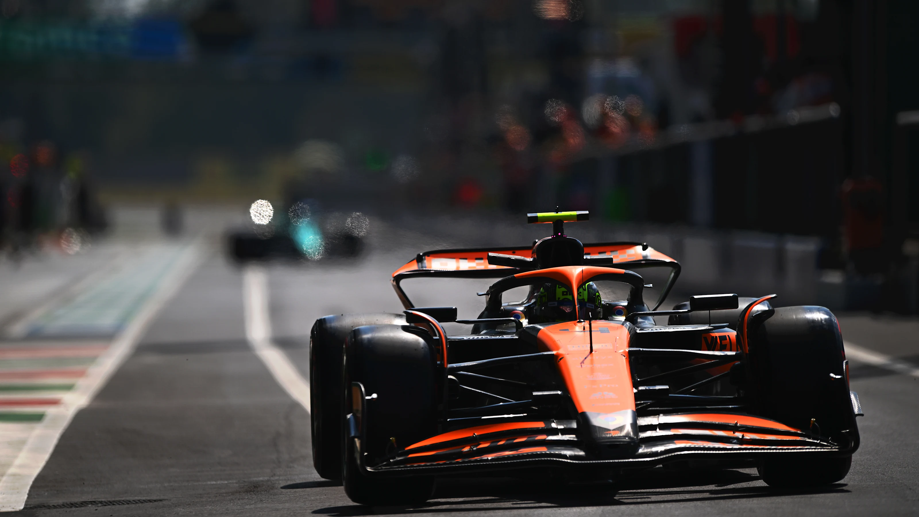MONZA, ITALY - AUGUST 30: Lando Norris of Great Britain driving the (4) McLaren MCL38 Mercedes in